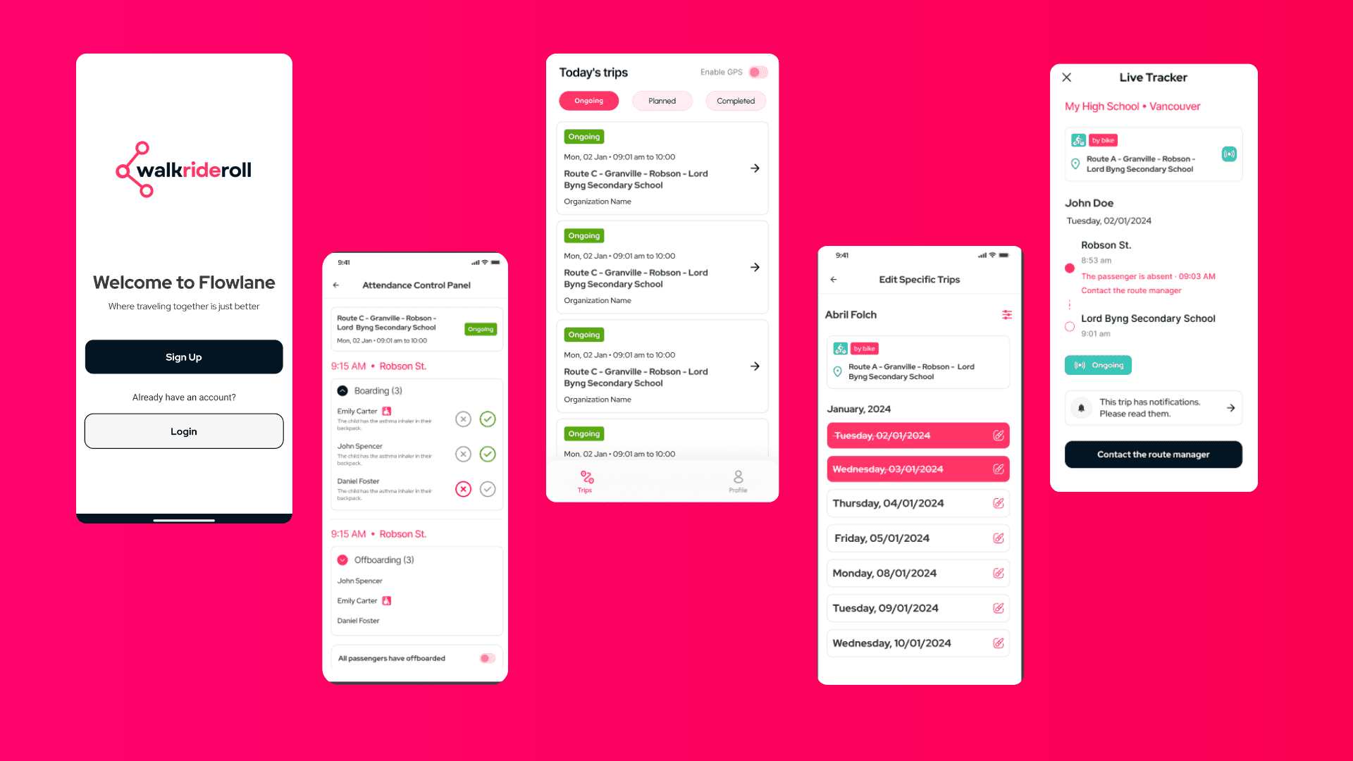 Proyecto Walk Ride Roll — App de trayectos compartidos — tiempo real